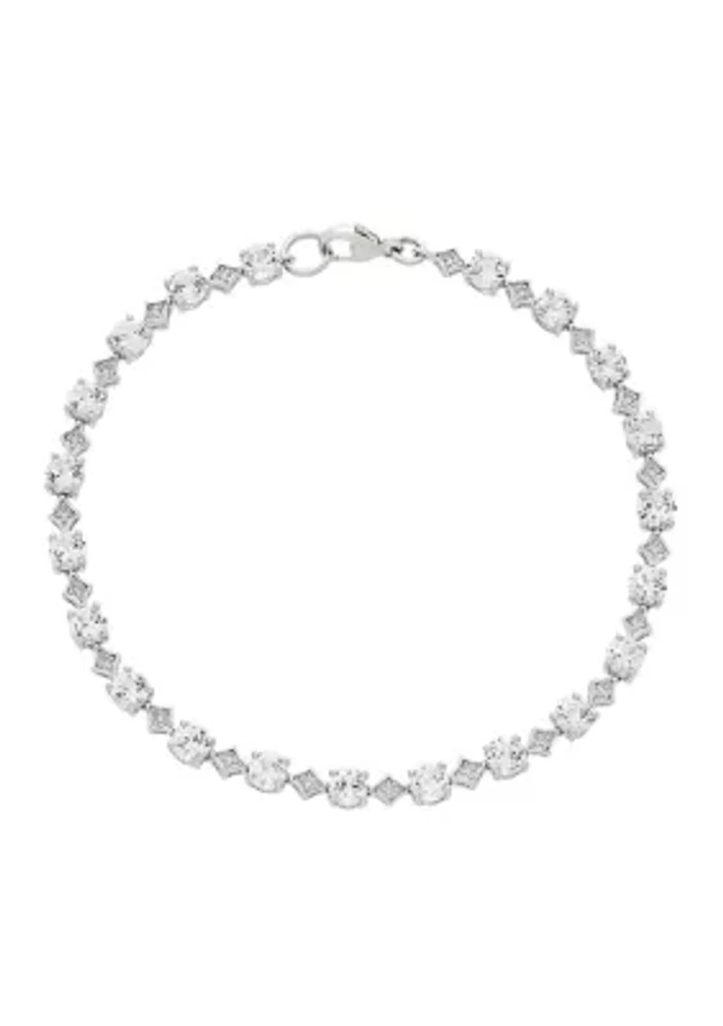 Lab Grown White Sapphire Bracelet in Sterling Silver