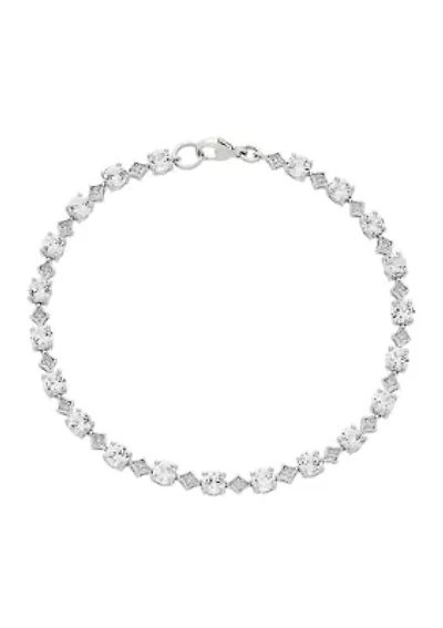 Lab Grown White Sapphire Bracelet in Sterling Silver