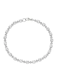 Lab Grown White Sapphire Bracelet in Sterling Silver