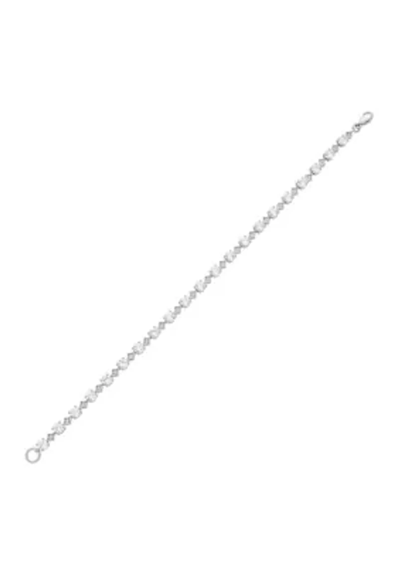 Lab Grown White Sapphire Bracelet in Sterling Silver