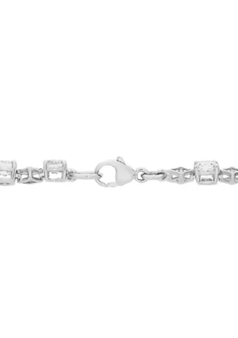 Lab Grown White Sapphire Bracelet in Sterling Silver