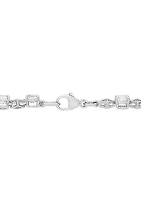 Lab Grown White Sapphire Bracelet in Sterling Silver