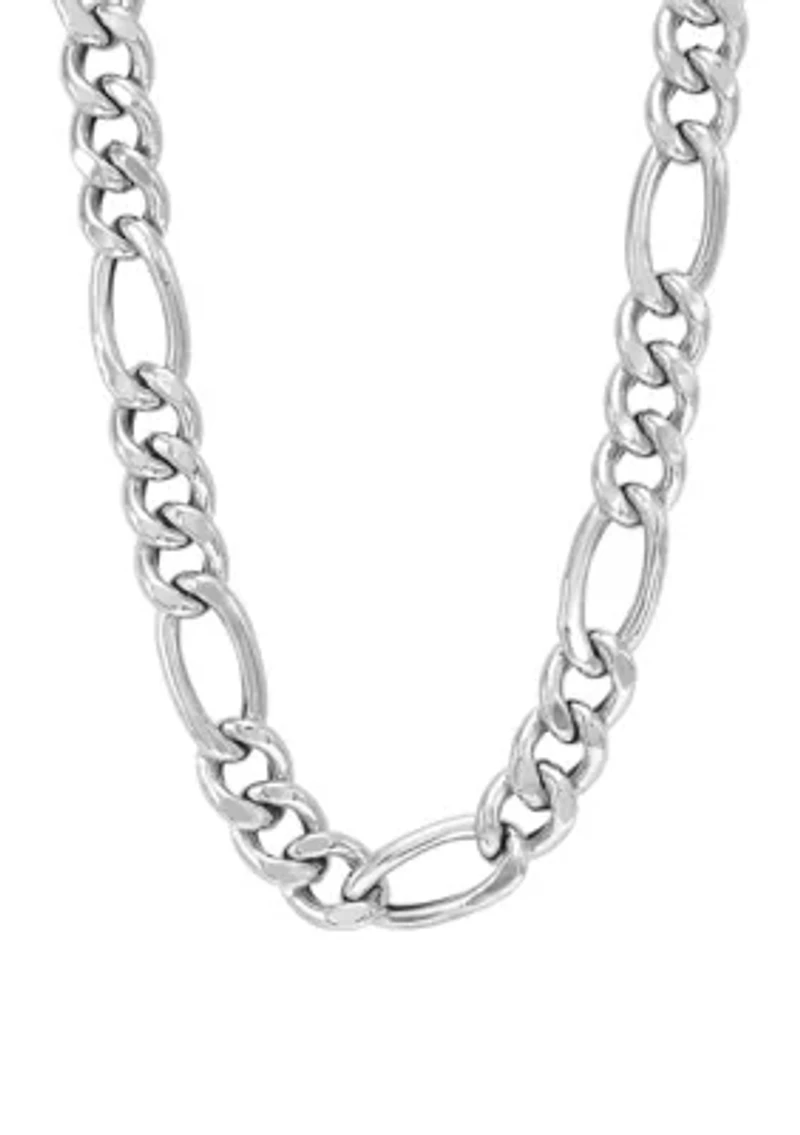Sterling Silver 11.4 Millimeter Figaro Chain Necklace