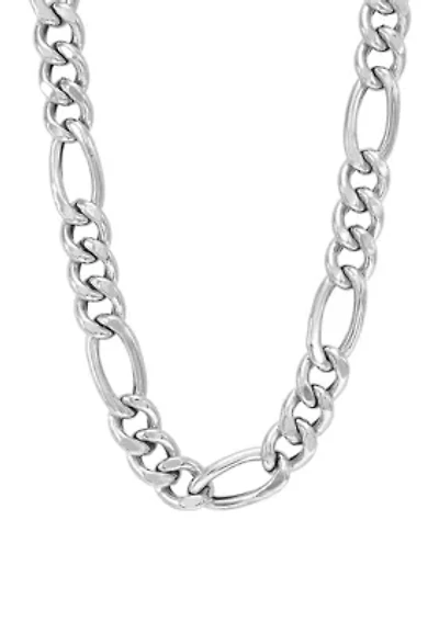 Sterling Silver 11.4 Millimeter Figaro Chain Necklace