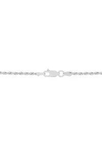 Rope Twist Design Cross Pendant with 20" Box Chain in Sterling Silver
