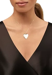 Heart Locket with 18" Box Chain Necklace in Sterling Silver