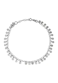 Multi Dangle Tiny Disk Anklet in Sterling Silver