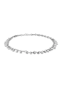 Multi Dangle Tiny Disk Anklet in Sterling Silver