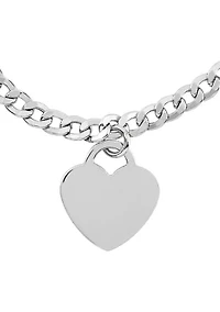 Dangle Flat Heart Toggle Bracelet in Sterling Silver