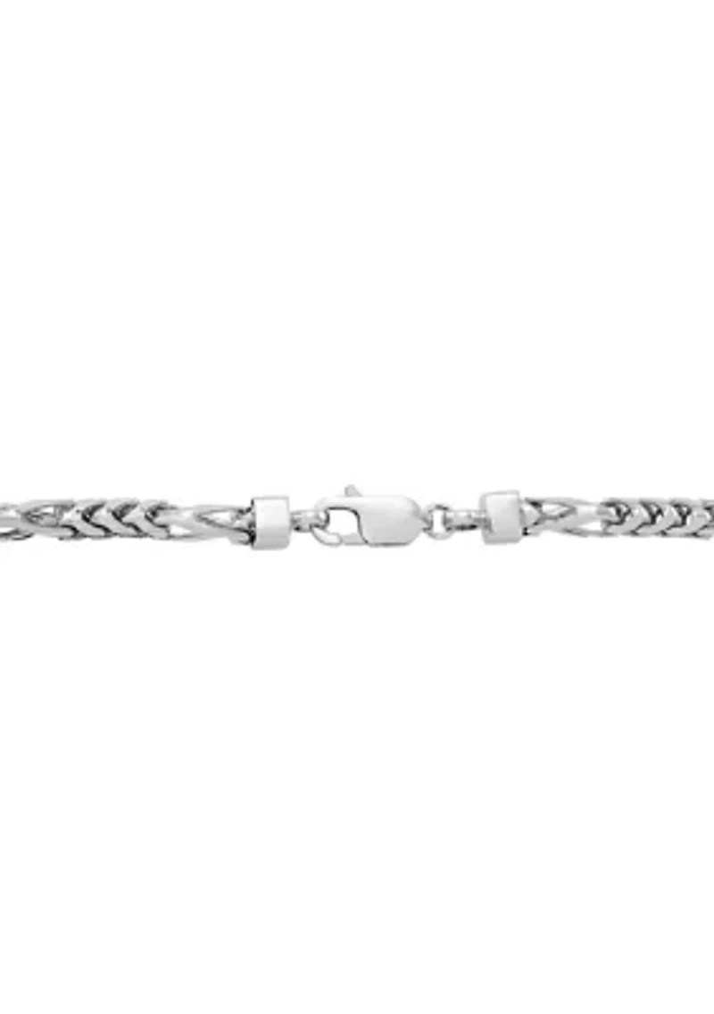 Round Tight Figaro Chain Necklace in Sterling Silver