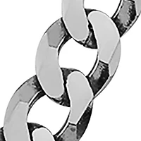 24 Inch Flat Wire Curb Chain Necklace in Sterling Silver 