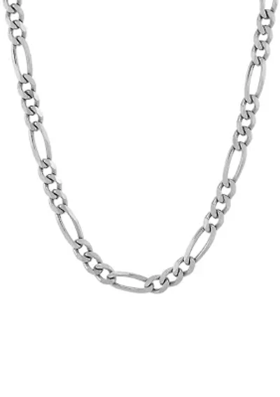 4.3 Millimeter Beveled Figaro Necklace in Sterling Silver