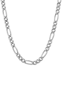 4.3 Millimeter Beveled Figaro Necklace in Sterling Silver