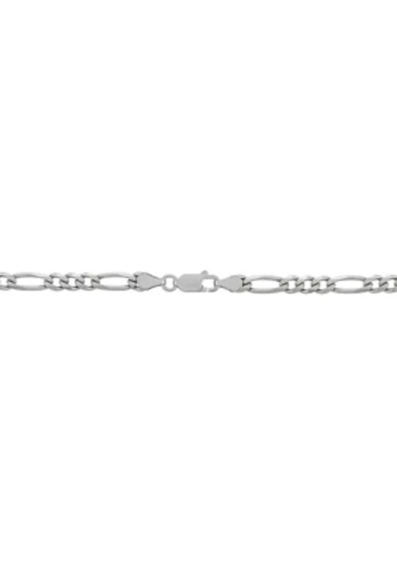 4.3 Millimeter Beveled Figaro Necklace in Sterling Silver