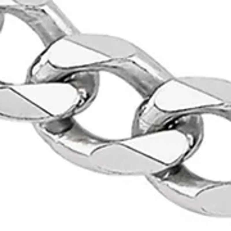4.3 Millimeter Solid Beveled Figaro Chain Bracelet in Sterling Silver