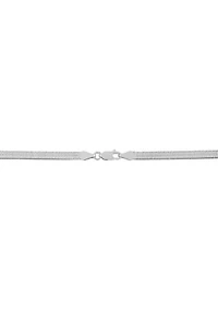 4.5 Millimeter Solid Herringbone Chain Necklace in Sterling Silver