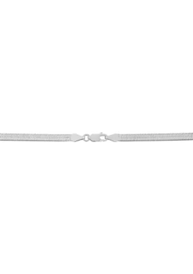 Millimeter Solid Herringbone Chain Necklace in Sterling Silver