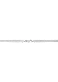 Millimeter Solid Herringbone Chain Necklace in Sterling Silver