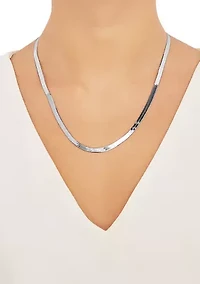 Millimeter Solid Herringbone Chain Necklace in Sterling Silver
