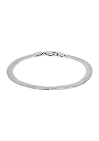 4.5 Millimeter Solid Herringbone Chain Bracelet in Sterling Silver