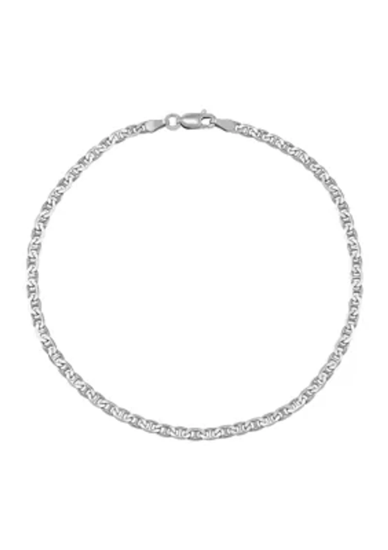 Millimeter Solid Mariner Chain Bracelet in Sterling Silver
