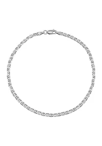 Millimeter Solid Mariner Chain Bracelet in Sterling Silver