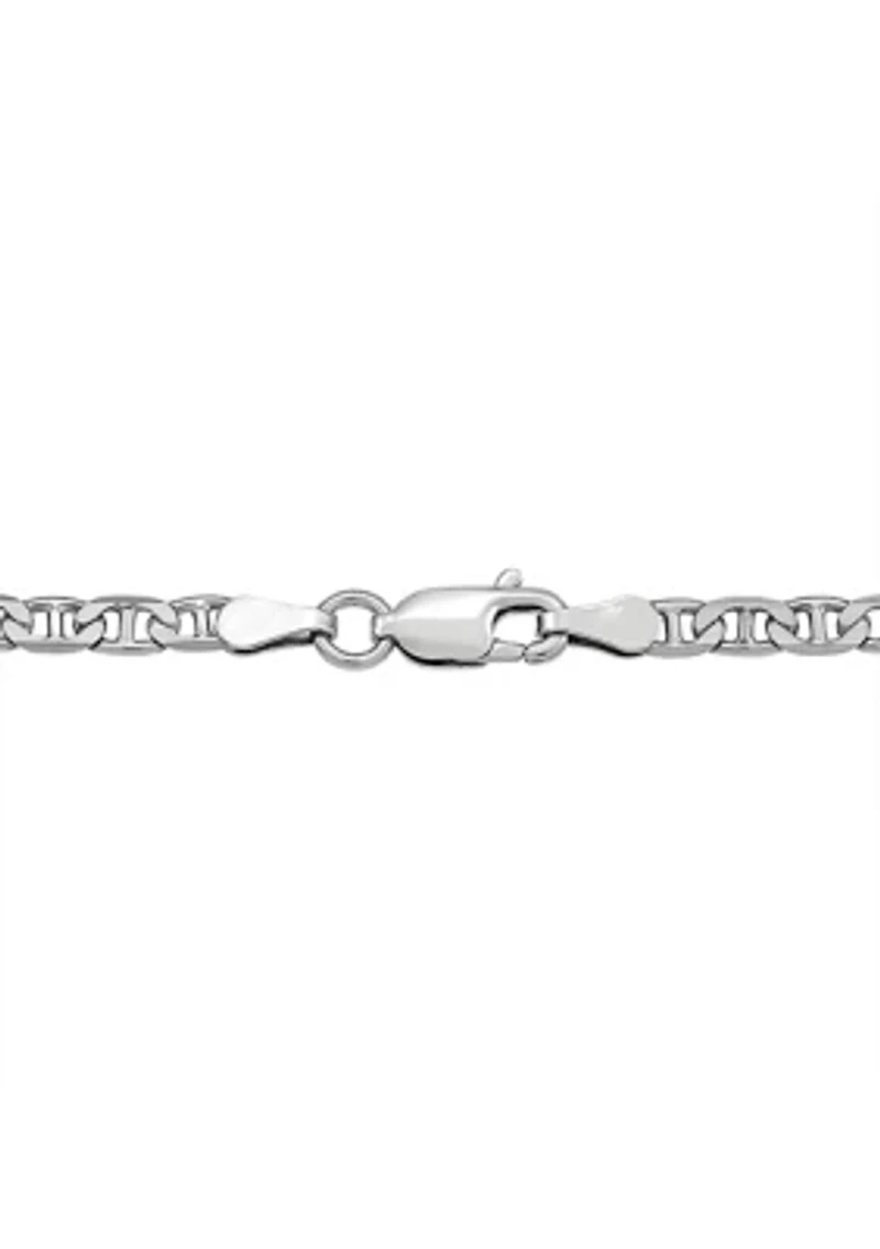 2.8 Millimeter Solid Mariner Chain Necklace in Sterling Silver
