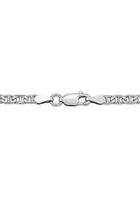2.8 Millimeter Solid Mariner Chain Necklace in Sterling Silver