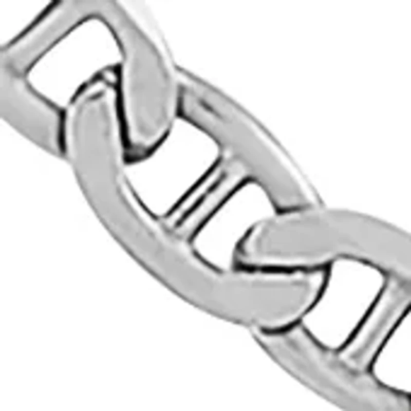 3.5 Millimeter Solid Mariner Chain Necklace in Sterling Silver