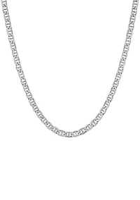 3.5 Millimeter Solid Mariner Chain Necklace in Sterling Silver