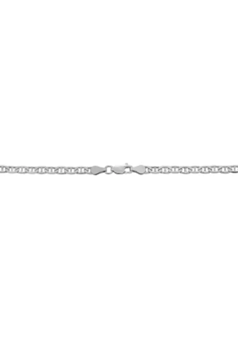 3.5 Millimeter Solid Mariner Chain Necklace in Sterling Silver