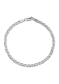 Millimeter Solid Mariner Chain Bracelet in Sterling Silver