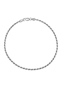 2.2 Millimeter Solid Rope Chain Bracelet in Sterling Silver