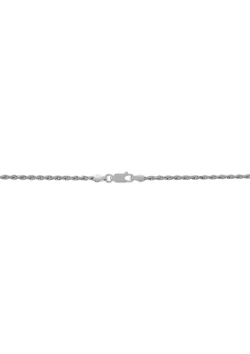 Millimeter Solid Rope Chain Necklace in Sterling Silver
