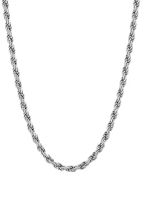 Millimeter Solid Rope Chain Necklace in Sterling Silver