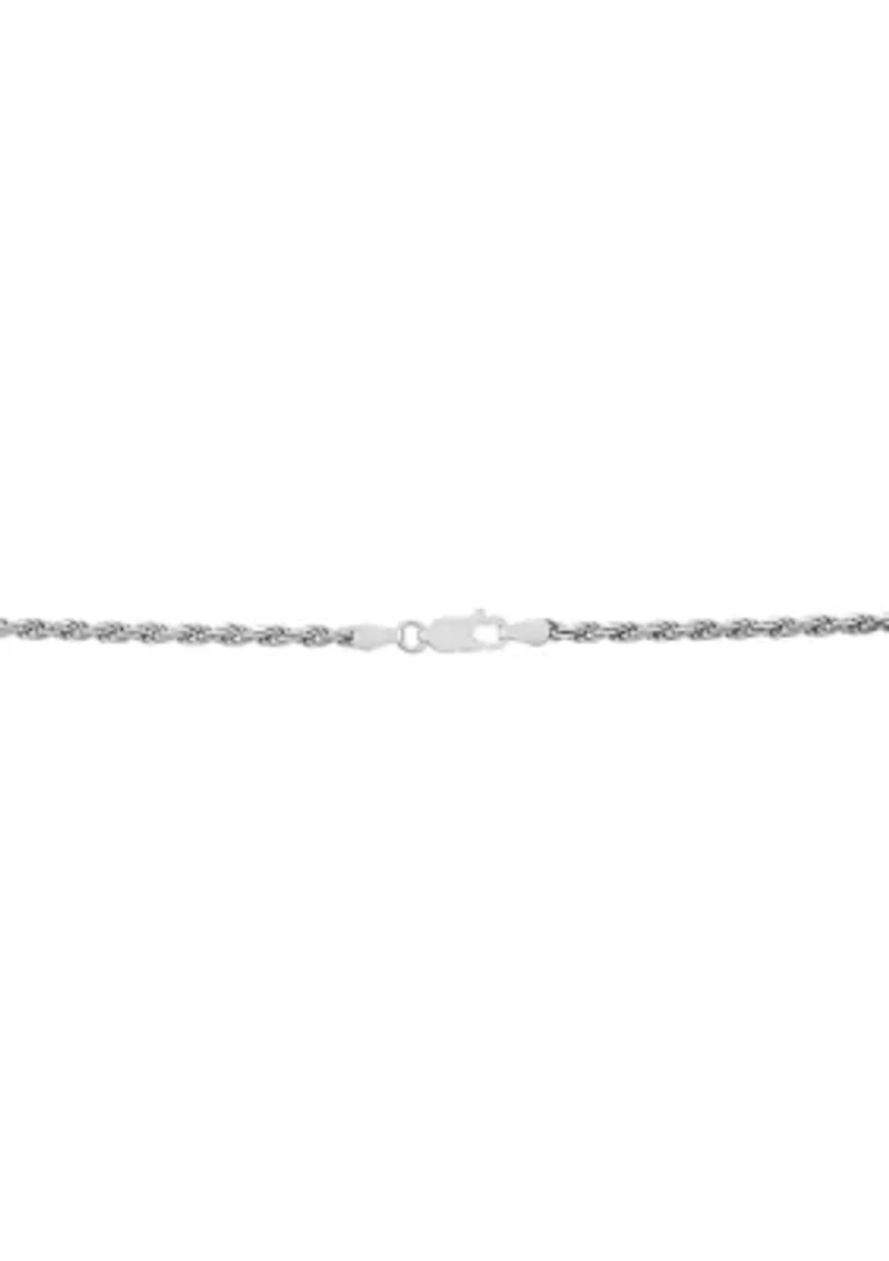 Millimeter Solid Rope Chain Necklace in Sterling Silver