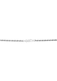Millimeter Solid Rope Chain Necklace in Sterling Silver