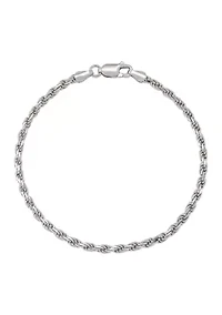 2.7 Millimeter Solid Rope Chain Bracelet in Sterling Silver