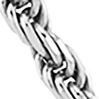Millimeter Solid Rope Chain Necklace in Sterling Silver