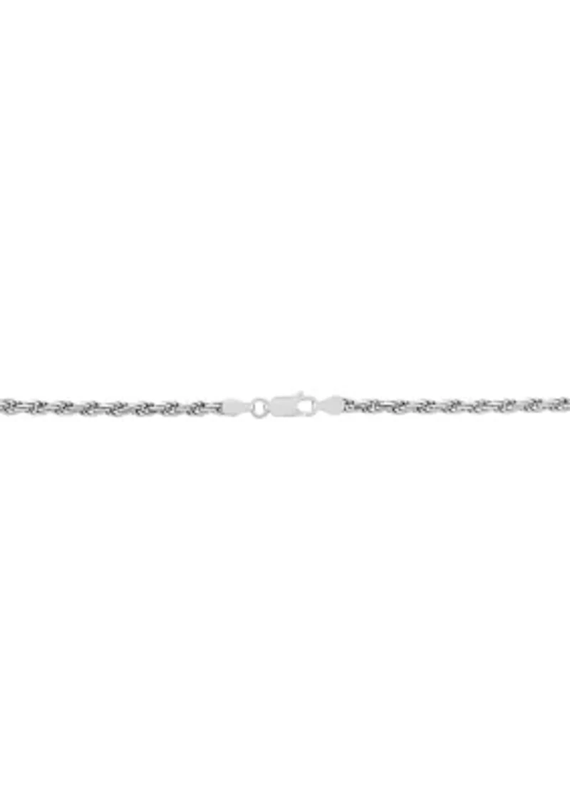 Millimeter Solid Rope Chain Necklace in Sterling Silver