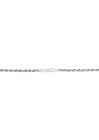 Millimeter Solid Rope Chain Necklace in Sterling Silver