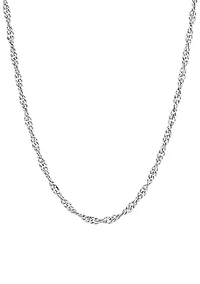 2.9 Millimeter Solid Singapore Chain Necklace in Sterling Silver