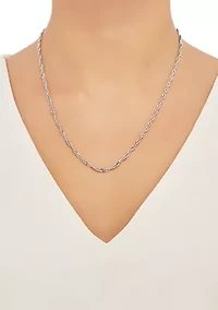 2.9 Millimeter Solid Singapore Chain Necklace in Sterling Silver