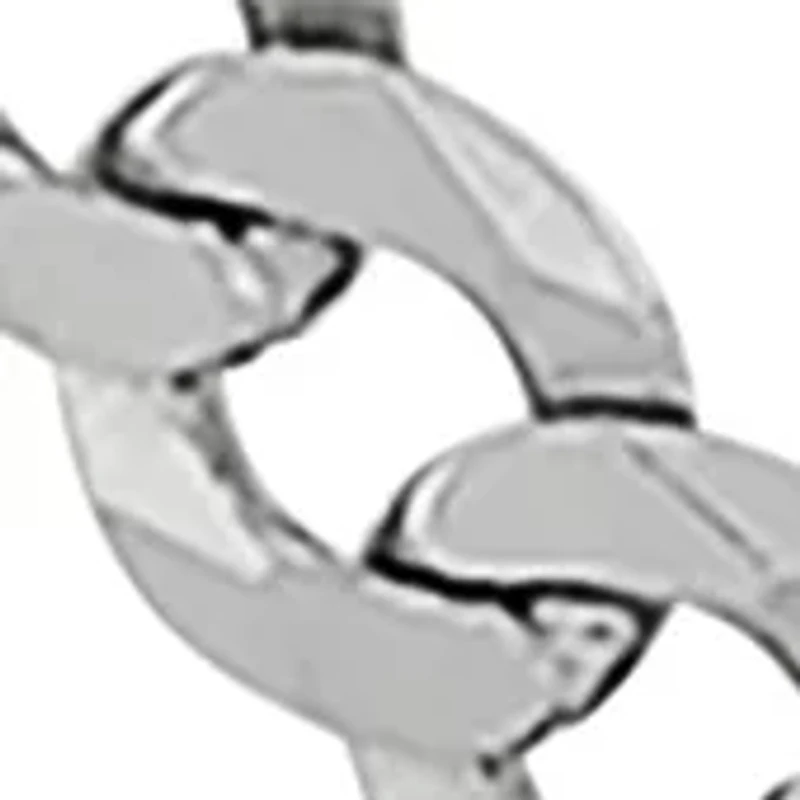 5 Millimeter Solid Flat Curb Chain Necklace in Sterling Silver