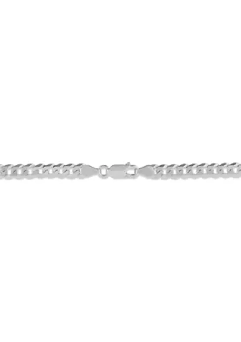 5 Millimeter Solid Flat Curb Chain Necklace in Sterling Silver