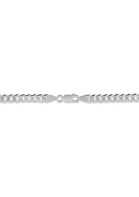 5 Millimeter Solid Flat Curb Chain Necklace in Sterling Silver