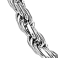22 Inch Rope Chain Necklace in Sterling Silver 