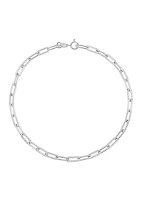 3.9 Millimeter Solid Paperclip Chain Bracelet in Sterling Silver
