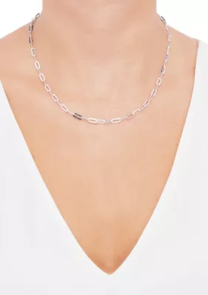 3.9 Millimeter Solid Paperclip Chain Necklace in Sterling Silver