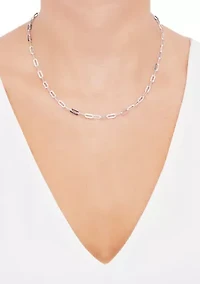 3.9 Millimeter Solid Paperclip Chain Necklace in Sterling Silver
